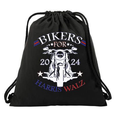 Bikers For Harris Walz 2024 Harris Waltz 2024 Election Drawstring Bag