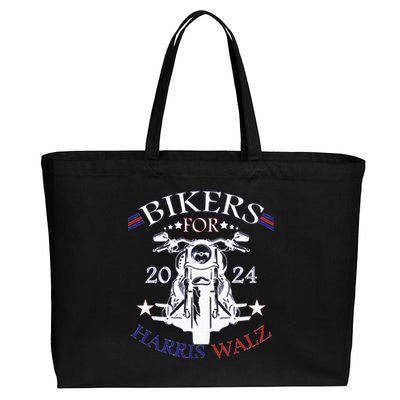 Bikers For Harris Walz 2024 Harris Waltz 2024 Election Cotton Canvas Jumbo Tote