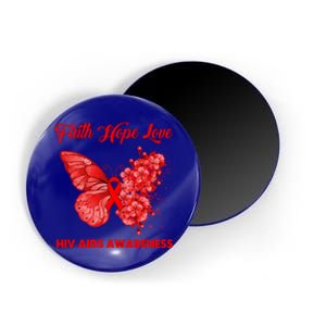 Butterfly Faith Hope Love Red Ribbon Hiv Aids Day Warrior Meaningful Gift Magnet