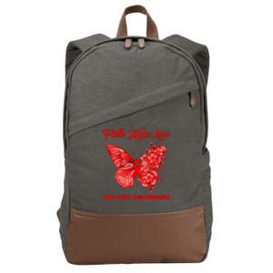 Butterfly Faith Hope Love Red Ribbon Hiv Aids Day Warrior Meaningful Gift Cotton Canvas Backpack