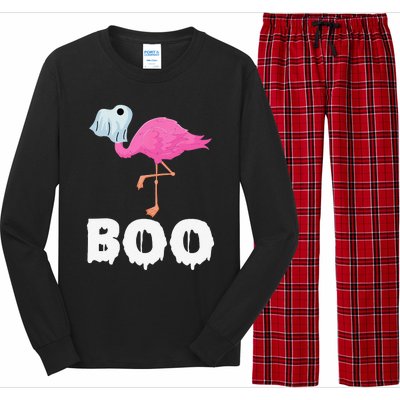 Boo Falmingo Halloween Boo Spooky Costume Halloween Long Sleeve Pajama Set