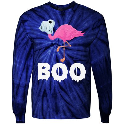 Boo Falmingo Halloween Boo Spooky Costume Halloween Tie-Dye Long Sleeve Shirt