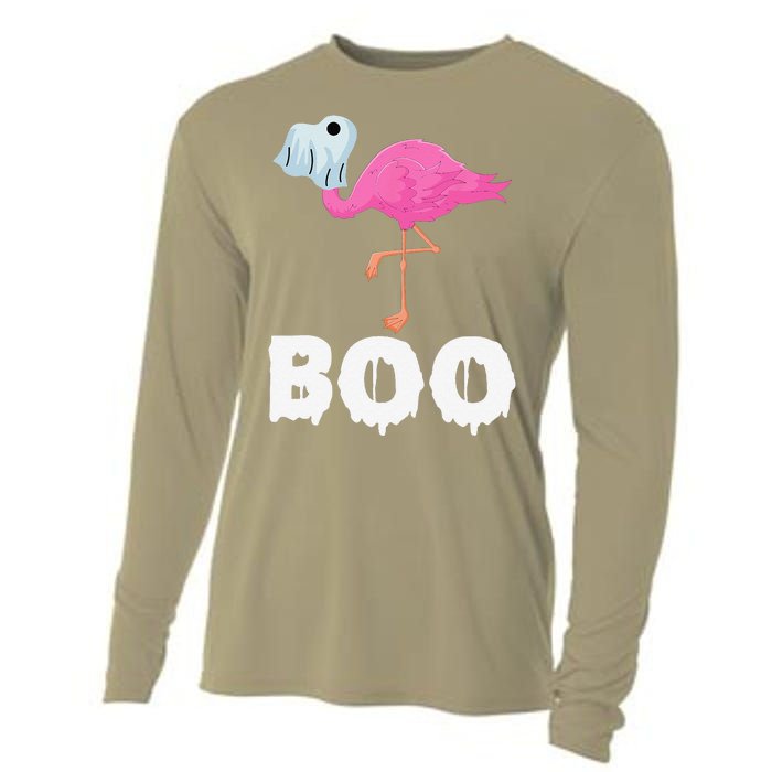 Boo Falmingo Halloween Boo Spooky Costume Halloween Cooling Performance Long Sleeve Crew