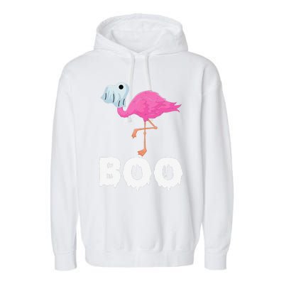 Boo Falmingo Halloween Boo Spooky Costume Halloween Garment-Dyed Fleece Hoodie