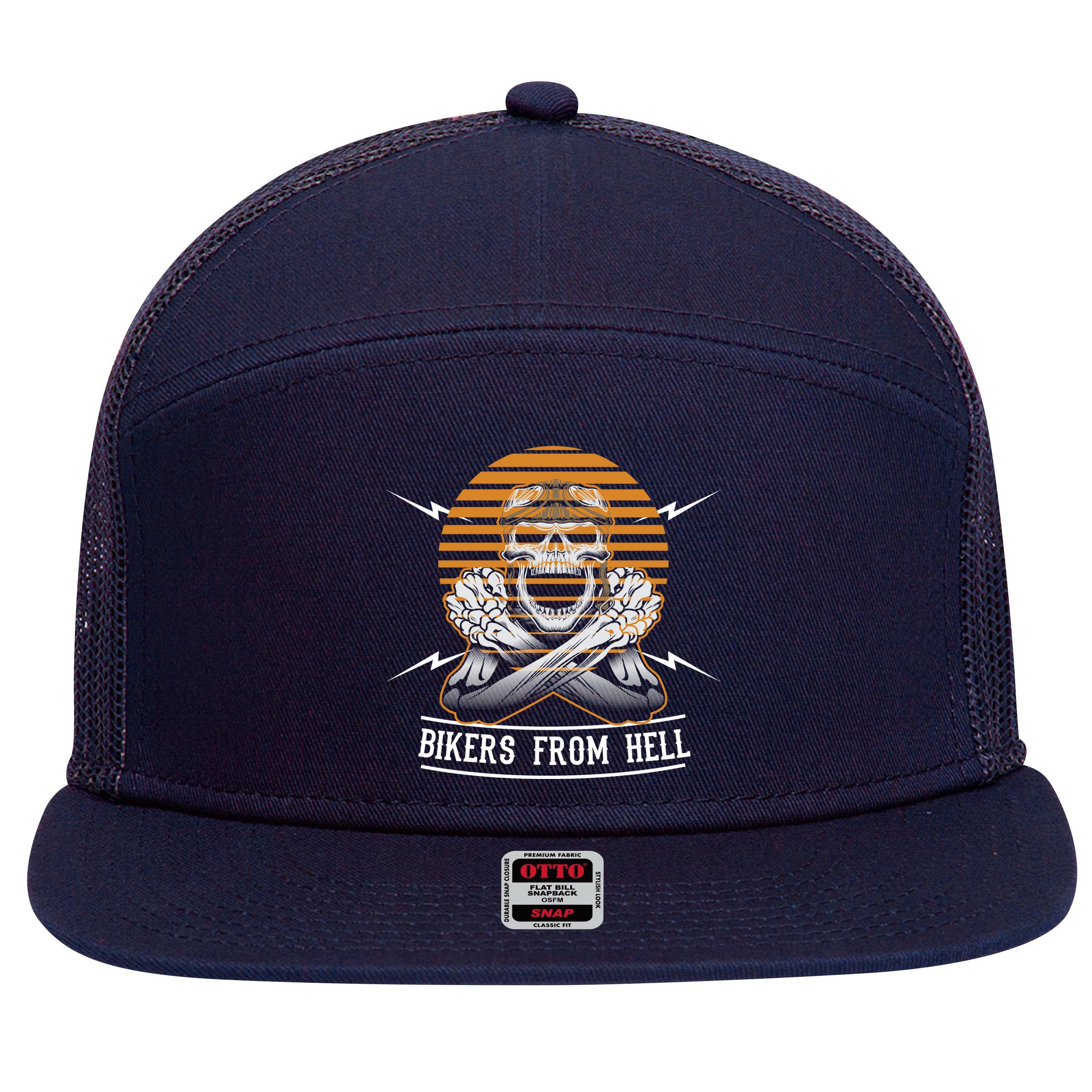Bikers From Hell 7 Panel Mesh Trucker Snapback Hat