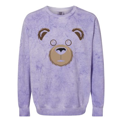 Bear Face Halloween Costume Brown Bear Animal Colorblast Crewneck Sweatshirt