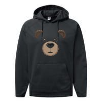 Bear Face Halloween Costume Brown Bear Animal Performance Fleece Hoodie