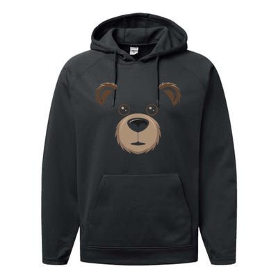 Bear Face Halloween Costume Brown Bear Animal Performance Fleece Hoodie