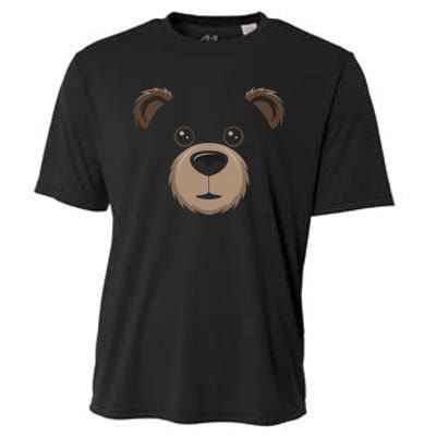 Bear Face Halloween Costume Brown Bear Animal Cooling Performance Crew T-Shirt