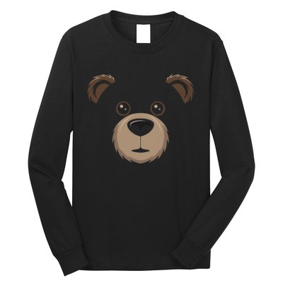 Bear Face Halloween Costume Brown Bear Animal Long Sleeve Shirt