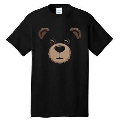 Bear Face Halloween Costume Brown Bear Animal Tall T-Shirt