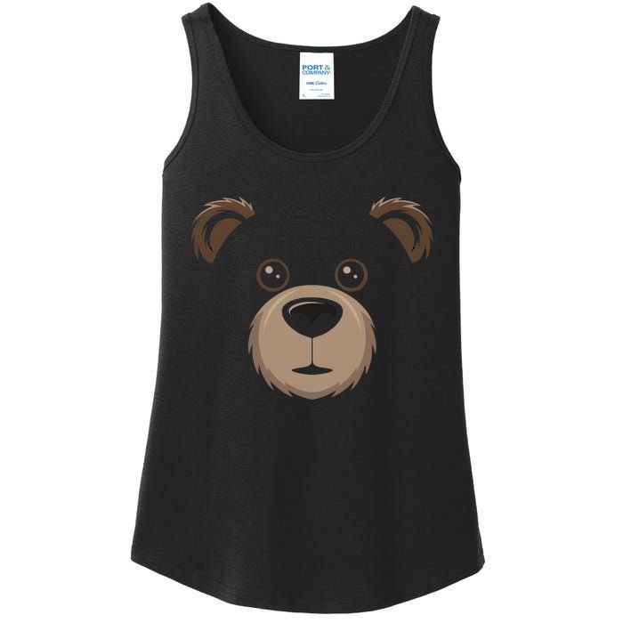 Bear Face Halloween Costume Brown Bear Animal Ladies Essential Tank