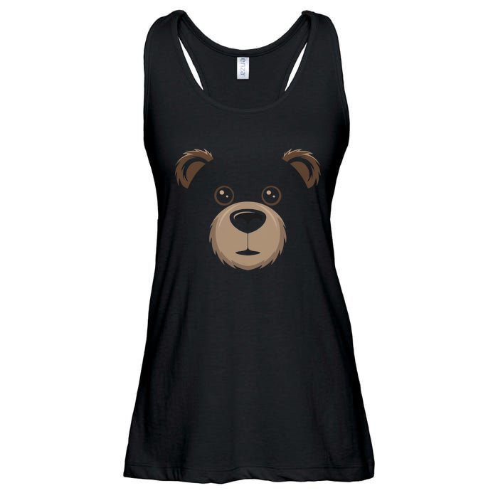 Bear Face Halloween Costume Brown Bear Animal Ladies Essential Flowy Tank