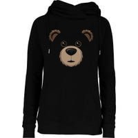 Bear Face Halloween Costume Brown Bear Animal Womens Funnel Neck Pullover Hood