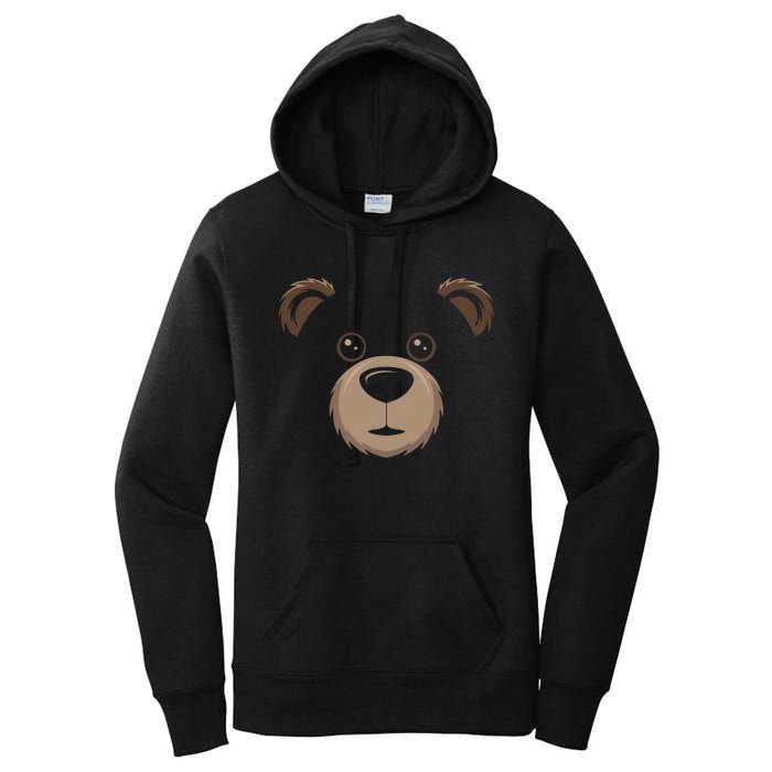 Bear Face Halloween Costume Brown Bear Animal Women's Pullover Hoodie