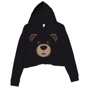 Bear Face Halloween Costume Brown Bear Animal Crop Fleece Hoodie