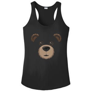 Bear Face Halloween Costume Brown Bear Animal Ladies PosiCharge Competitor Racerback Tank