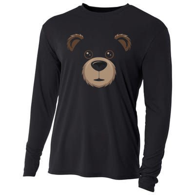 Bear Face Halloween Costume Brown Bear Animal Cooling Performance Long Sleeve Crew