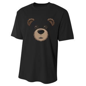 Bear Face Halloween Costume Brown Bear Animal Performance Sprint T-Shirt