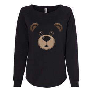 Bear Face Halloween Costume Brown Bear Animal Womens California Wash Sweatshirt