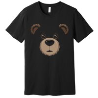 Bear Face Halloween Costume Brown Bear Animal Premium T-Shirt