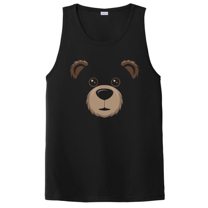 Bear Face Halloween Costume Brown Bear Animal PosiCharge Competitor Tank