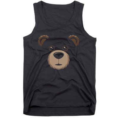 Bear Face Halloween Costume Brown Bear Animal Tank Top