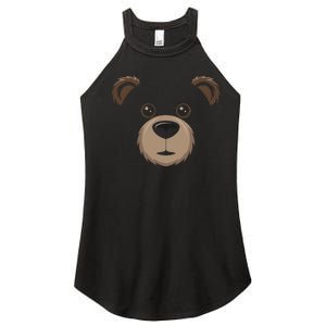 Bear Face Halloween Costume Brown Bear Animal Women's Perfect Tri Rocker Tank