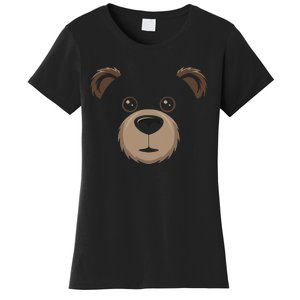 Bear Face Halloween Costume Brown Bear Animal Women's T-Shirt