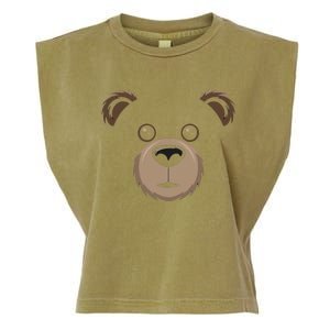 Bear Face Halloween Costume Brown Bear Animal Garment-Dyed Women's Muscle Tee