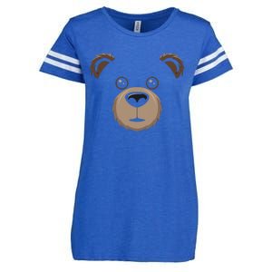 Bear Face Halloween Costume Brown Bear Animal Enza Ladies Jersey Football T-Shirt