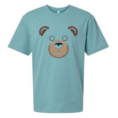 Bear Face Halloween Costume Brown Bear Animal Sueded Cloud Jersey T-Shirt