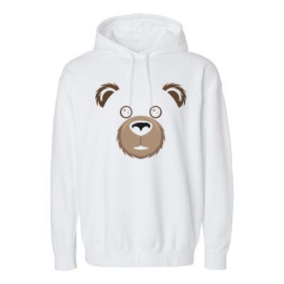 Bear Face Halloween Costume Brown Bear Animal Garment-Dyed Fleece Hoodie