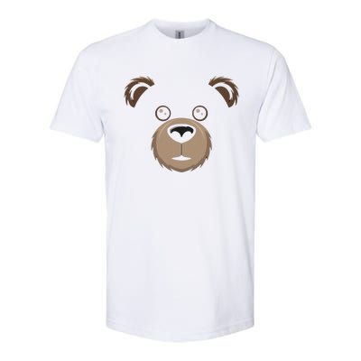 Bear Face Halloween Costume Brown Bear Animal Softstyle® CVC T-Shirt