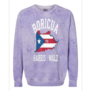 Boricua For Harris Walz 2024 Puerto Ricans For Harris 2024 Colorblast Crewneck Sweatshirt