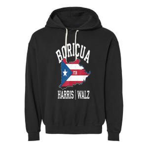 Boricua For Harris Walz 2024 Puerto Ricans For Harris 2024 Garment-Dyed Fleece Hoodie