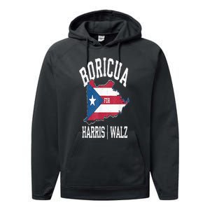 Boricua For Harris Walz 2024 Puerto Ricans For Harris 2024 Performance Fleece Hoodie