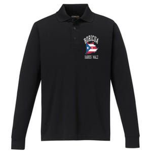 Boricua For Harris Walz 2024 Puerto Ricans For Harris 2024 Performance Long Sleeve Polo