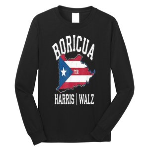 Boricua For Harris Walz 2024 Puerto Ricans For Harris 2024 Long Sleeve Shirt