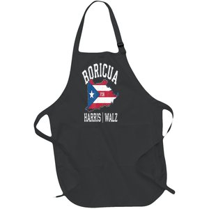 Boricua For Harris Walz 2024 Puerto Ricans For Harris 2024 Full-Length Apron With Pockets