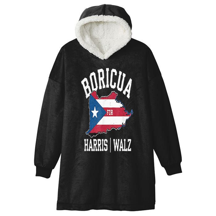 Boricua For Harris Walz 2024 Puerto Ricans For Harris 2024 Hooded Wearable Blanket