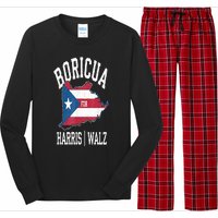 Boricua For Harris Walz 2024 Puerto Ricans For Harris 2024 Long Sleeve Pajama Set