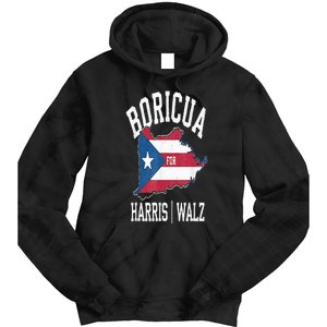 Boricua For Harris Walz 2024 Puerto Ricans For Harris 2024 Tie Dye Hoodie