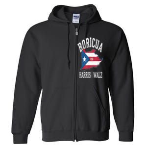 Boricua For Harris Walz 2024 Puerto Ricans For Harris 2024 Full Zip Hoodie