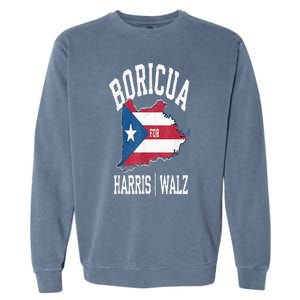 Boricua For Harris Walz 2024 Puerto Ricans For Harris 2024 Garment-Dyed Sweatshirt