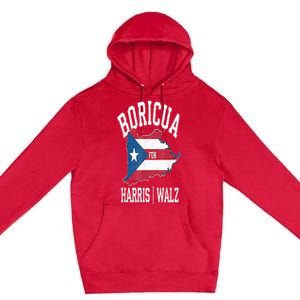 Boricua For Harris Walz 2024 Puerto Ricans For Harris 2024 Premium Pullover Hoodie