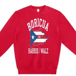 Boricua For Harris Walz 2024 Puerto Ricans For Harris 2024 Premium Crewneck Sweatshirt