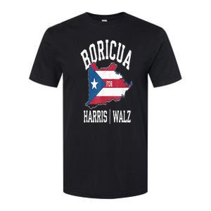 Boricua For Harris Walz 2024 Puerto Ricans For Harris 2024 Softstyle CVC T-Shirt