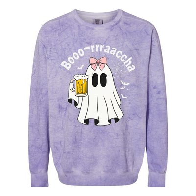 Booracha Funny Halloween Ghost Beer Design Borracha Colorblast Crewneck Sweatshirt