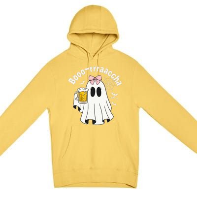 Booracha Funny Halloween Ghost Beer Design Borracha Premium Pullover Hoodie